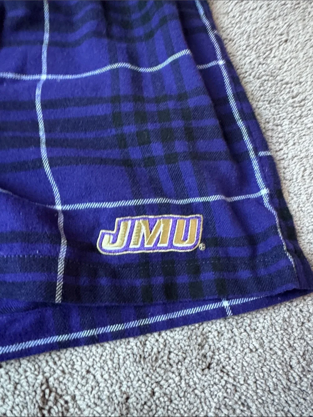Concepts Sport JMU Plaid Boxer SIZE S Purple James Madison University Lounge